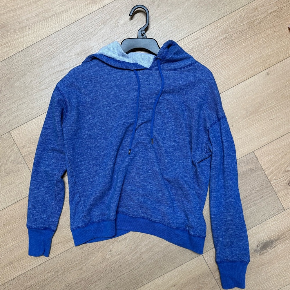 Gap Blue Heather Hooded Sweatshirt with Unique Back
